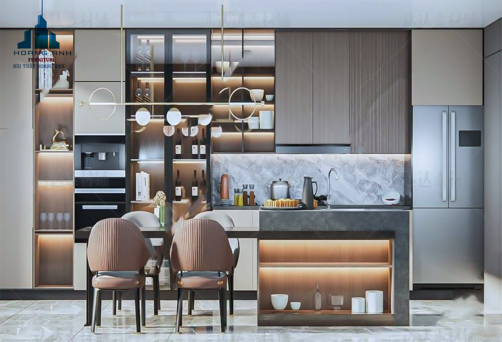 Mẫu thiết kế bàn đảo (bàn Bar) đẹp cho phòng bếp hiện đại