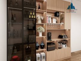 Mẫu tủ rượu đẹp phòng bếp của nhà Anh Sơn