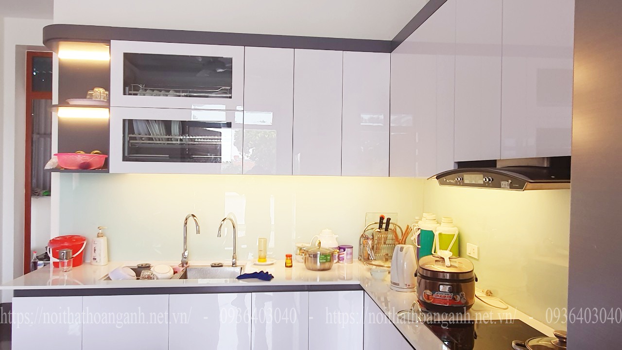 Tủ bếp nhựa Acrylic bền đẹp được thi công tại Nga Sơn Thanh Hoá